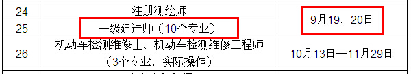 2015年一級建造師考試時間確定為9月19、20日