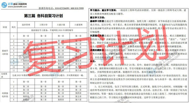 各科目學(xué)習(xí)計(jì)劃